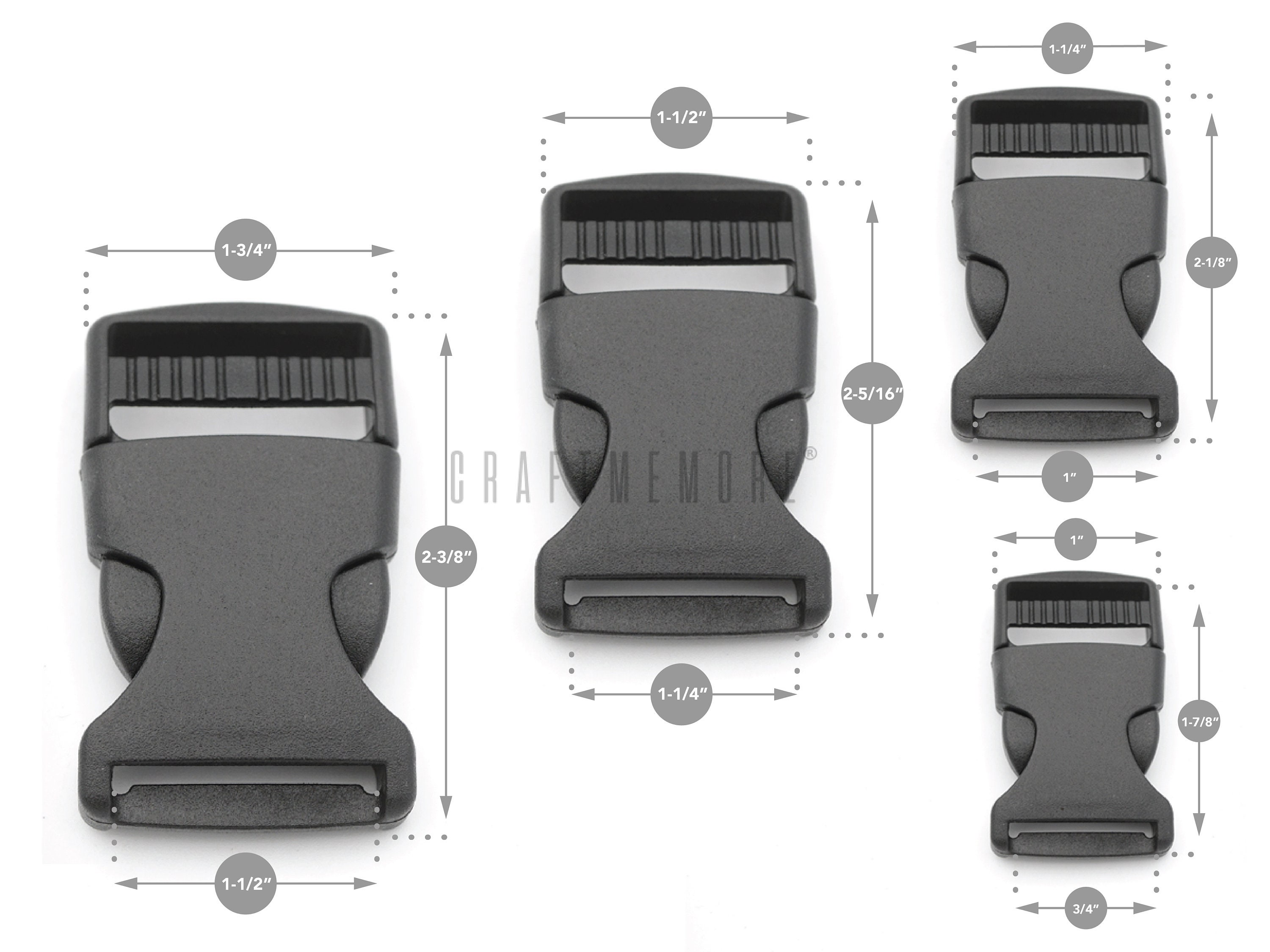  Hebillas de plástico de liberación lateral Nexus de 3/4  pulgadas, hebillas ITW NEXUS negras de 3/4 pulgadas (2 hebillas) : Arte y  Manualidades