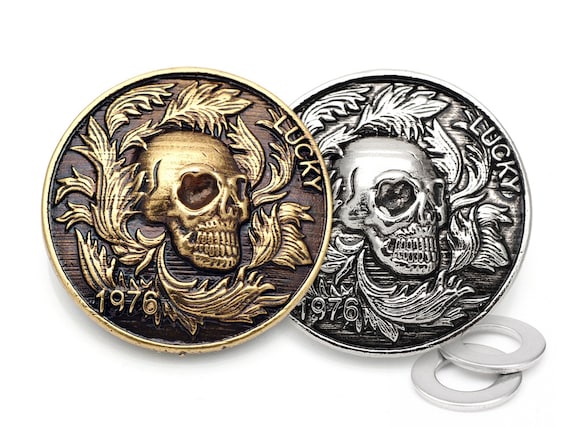4 Conchos Teschi Con Vite - Decorazioni Punk Per Cinture, Borse E Abiti