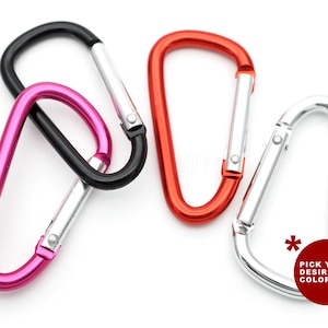 6pcs Aluminum Carabiner Spring Belt Clip Snap Key Chain Camping Accessories D-Type Spring Push Gate Snaps A02-6B