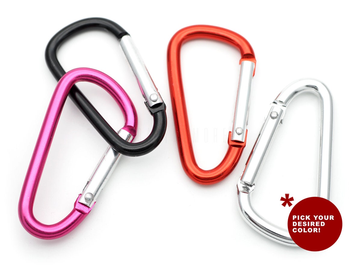 Carabiner key chain attaches to your bag or briefcase. Spring-hinge allows  easy release of the clip and quick access to keys. Carabiner key chain  mimics the look of the climber clip but