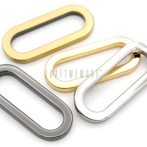 6pcs Oval Rings Flat Metal Purse Ring Buckle Strap Keeper Loop DIY Bag Belt Leathercraft VTLV