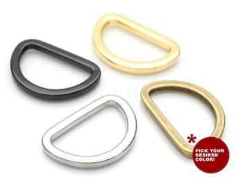 10pack 1" Flat Metal D-ring Purse Loop Flat Metal D-ring Heavy Duty Findings for Bag Belt Strap Webbing