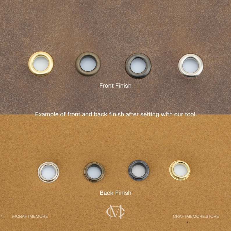Grommet Tool Kit | 3/16", 1/4", 5/16" Eyelet Setting Tool with Hole Punch | 100 Silver Grommets image 6