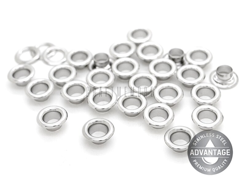 100pack Grommet Eyelet STAINLESS STEEL Multi Sizes Premium Quality Grommets Eyelets Washable for Garment 3 mm