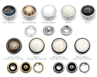 20 Sets 12mm Pearl Snaps Fasteners Pearl-Like Buttons for Western Shirt Clothes Washable Popper Studs