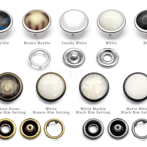 20 Ensembles 12mm Pearl Snaps Fasteners Pearl-Like Buttons pour Western Shirt Clothes Lavable Popper Studs