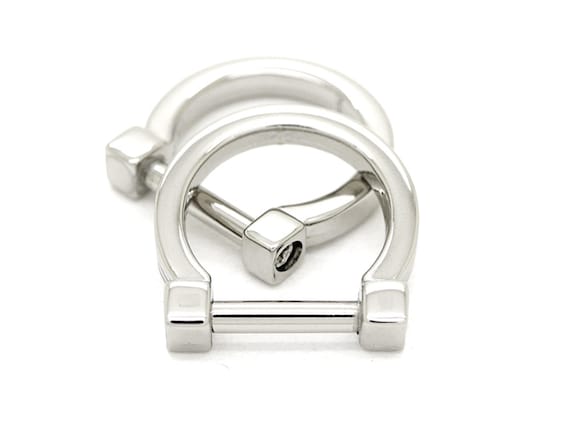 2pcs Light Gold U Shape Horseshoe D-Rings,Screw in Shackle D Ring for Buckle,Belt Clasps,DIY Leather Craft Accessories,Purse Findings