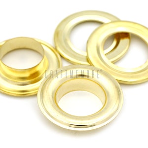 25pack 3/4 Hole Metal Grommets Eyelets with Washers for Billboard Vinyl banner, Leather craft Gold