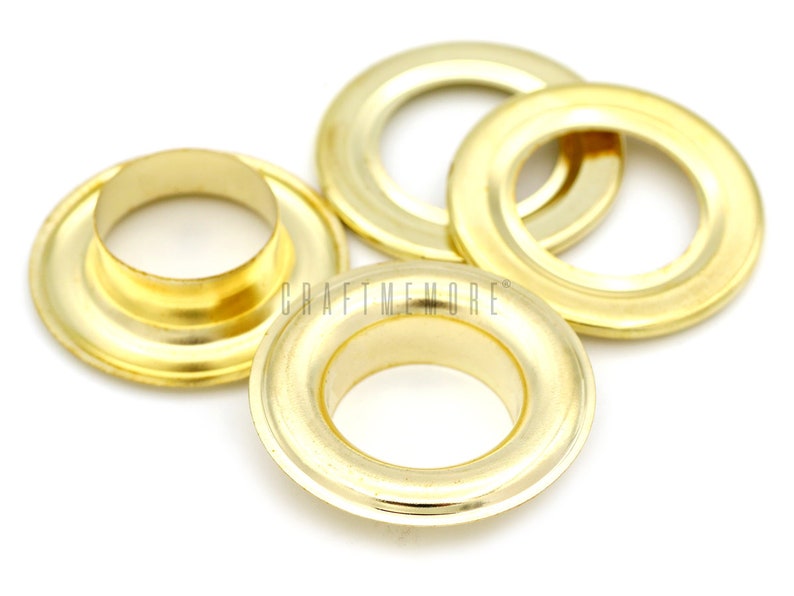 25pack 3/4 Hole Metal Grommets Eyelets with Washers for Billboard Vinyl banner, Leather craft Gold
