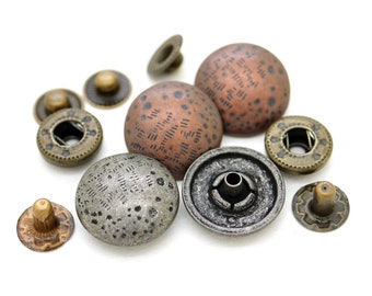 10sets 17mm Antique Moon Solid Brass Snap Fasteners Washable S-Spring Socket Popper Cierre decorativo