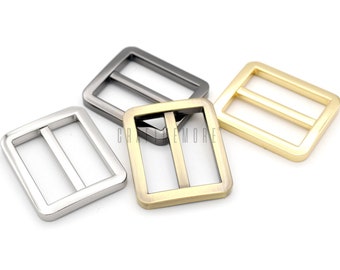 1 Inch Flat Metal Slide Buckles, Strap Adjuster - 6 Pack