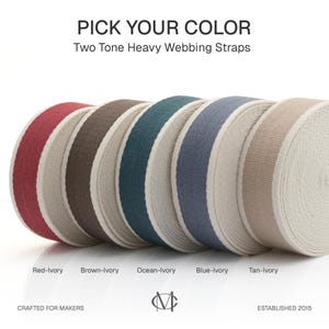 Two-Tone Cotton Poly Webbing Strap – Heavy Duty Bag Craft Belt (1.5 Inch) image 5