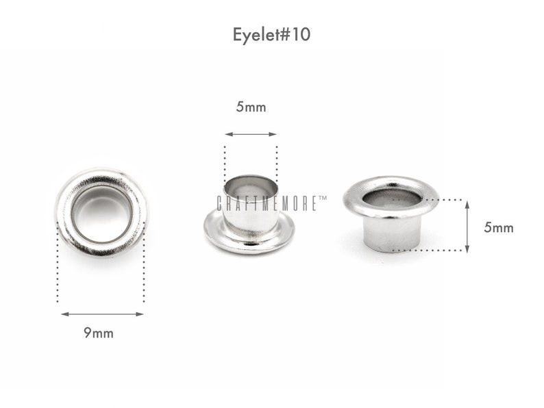 100pack 3/16 ID White Eyelets Grommets with Washers 5mm Aluminium Eyelet for Shoes, Bead Cores, Clothes, Leather, Canvas image 3