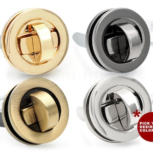 2 juegos de cierres giratorios metálicos redondos de 20 mm para monederos, accesorios para hacer bolsos SC2052