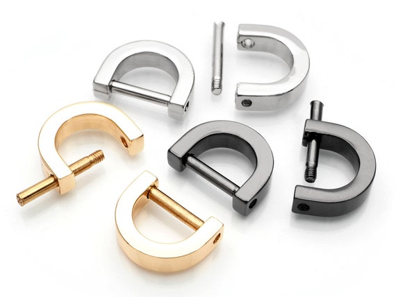 4pcs D-Rings Vis Dans Manille 5/8 Fer À Cheval Avec Tournevis Or Noir Brossé