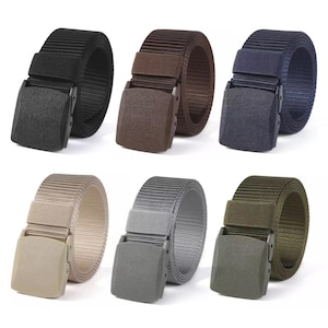 Heavy-Duty Nylon Web Belt with Plastic Buckle – Adjustable Military-Style Utility Belt SPB7
