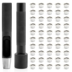 Kit de herramientas para mini ojales / Colocador de ojales de 2-4 mm con 100 ojales plateados