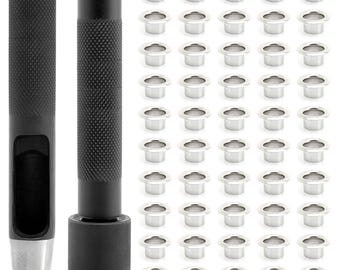 ミニグロメットツールキット｜2～4mmアイレットセッター、シルバーグロメット100個付き