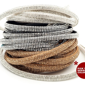 4 mm Strass Seil, Kristallbesatz mit Samt Stoff für Mode Dekorative, Hochzeit, Katzenhalsband 2 Meter