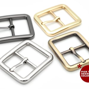 4pack 1 inch Single Prong Belt Buckle Square Center Bar Buckles Leather Craft Accessories J455