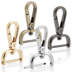 2pcs Detachable Snap Hook Swivel Clasp with Screw Bar Bag Strap Hardware Replacement VT493