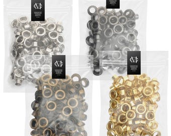 Ojales metálicos con arandelas para cuero, manualidades y tela de lona (100 juegos)