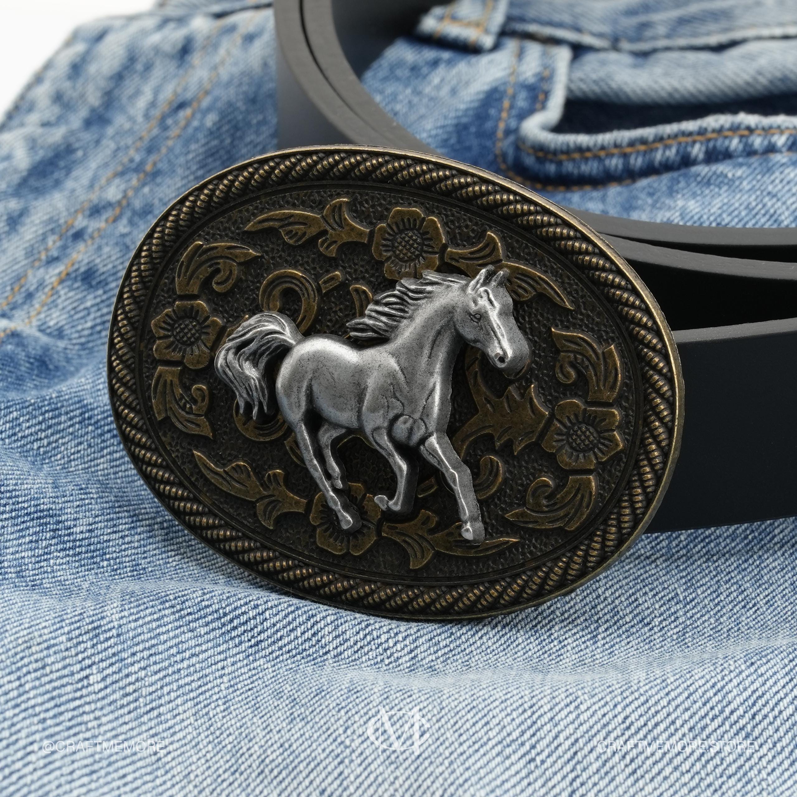 Fibbia Horse , Western , Piuma Indiana E Fibbia Cintura Ferro Di Cavallo - Foto 13