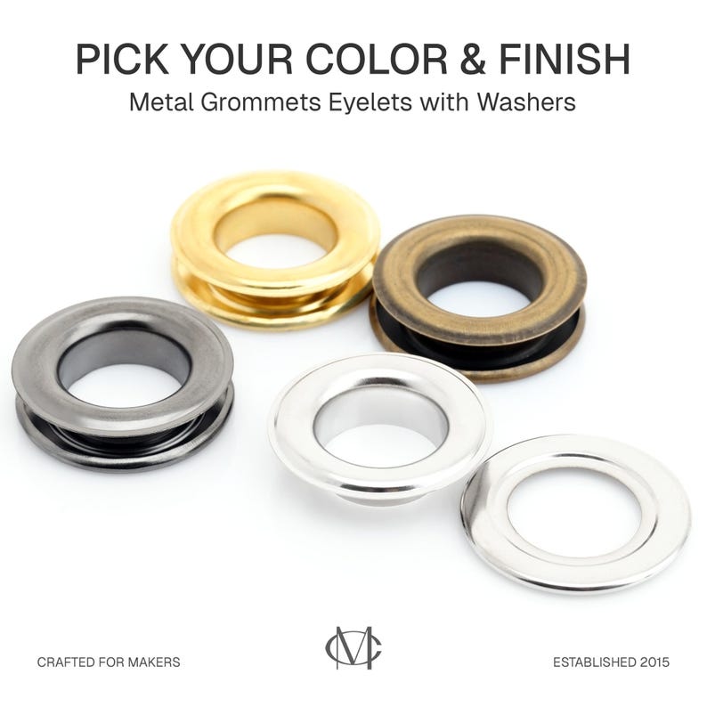 1 Inch Metal Grommets Eyelets with Washers for Curtains, Banners, Canvas (10 Sets) image 12