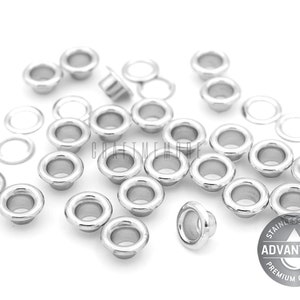 100pack Grommet Eyelet STAINLESS STEEL Multi Sizes Premium Quality Grommets Eyelets Washable for Garment image 2