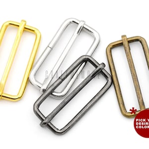 10pack 1-1/4&quot;, 1-1/2&quot; Barra móvil Slide Strap Adjuster Rectangle Strap Keeper Triglide Belt Keeper Purse Making