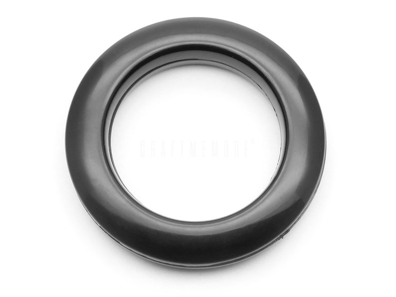 Curtain Grommets 1-9/16 40mm Inner Diameter Plastic Curtain Rings, Clip on Eyelet Rings, Home Drapes Grommets 8 Pack Black