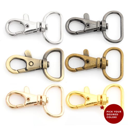Lot de 20 clips pivotants, mousqueton à gâchette, fermoirs mousqueton, lanière, porte-clés, matériel classique PS