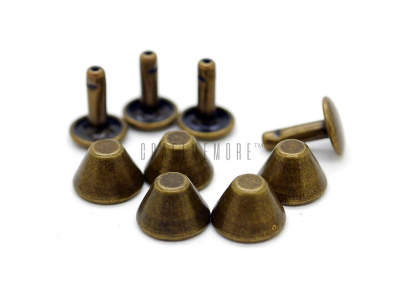 10 Pz Artigianale In Pelle Chicago Vi Solido Testa Rotonda Chiodo Borchie Rivetti Bullone Per Bagagli Vesti Borsa Cinghia Scarpe Cintura Decorazioni - Foto 9