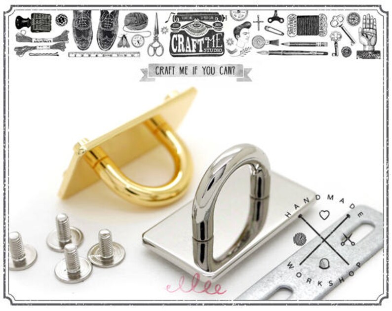 2pcs 5 8 Screw Back D Ring Decorative Hardware Finding Etsy