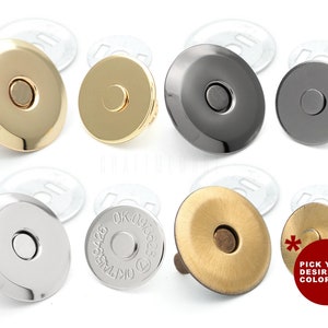 Magnetic Beveled Snap Buttons Quality Strong Clasp for Purse Sewing Handbags Closures 6 Pack MNU