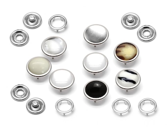Botones a presión de 12 mm con forma de perla (talla 18): lavables, con puntas tipo perla, para camisas vaqueras.