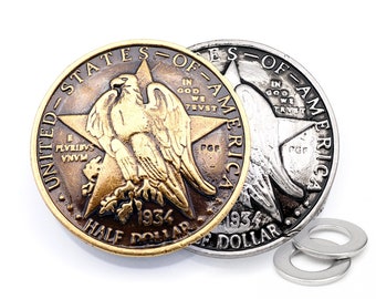 Eagle Dollar Coin Conchos, 1-1/8" Rodeo Cowboy Screw Back Buttons (2pcs)