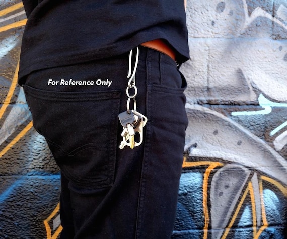 Solid Brass Fob Pants Keychains Keyrings Punk Biker Men's Key Chains Key  Holder