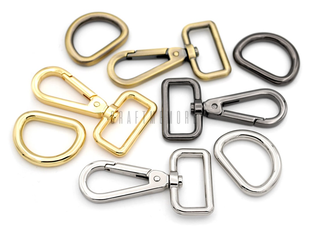 100PCS Premium Swivel Snap Hooks and D Rings, Swivel Snap Hooks