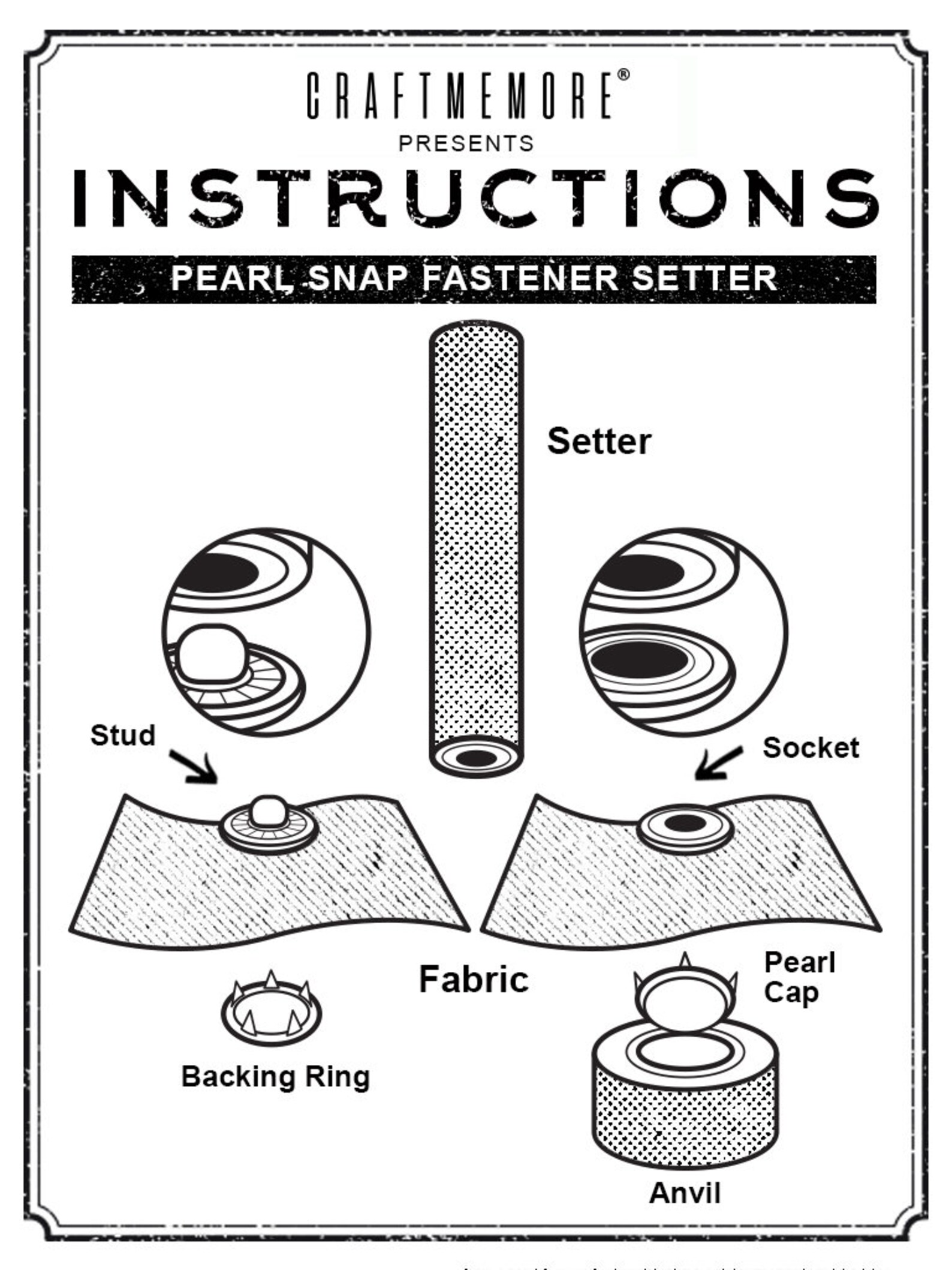 Snap Fastener Setting Tool for Pearl Snap Ring Fastener Prong Etsy