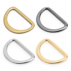 10pack Multi-size D-rings Molded Solid Cast FLAT Metal D Ring Findings for Purse Belts Landyards Leathercraft