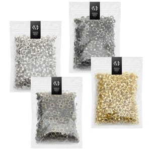 Ojetes metálicos pequeños de 2 mm, 3 mm y 4 mm, sin arandelas, autoadhesivos, paquete de 1000 unidades para manualidades de cuero, cuentas, etiquetas, lienzo