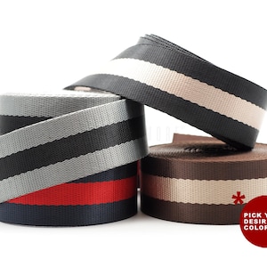 1.5 Inches 15ft Re-dense Glossy Nylon Webbing Nylon Two Tone Strap Heavy Weight Webbing Strong Bag Webbing, Luxury Webbing Strap
