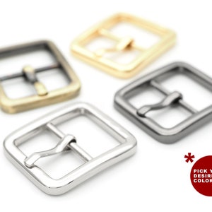 May include: Four metal belt buckles in different finishes: silver, gold, brass, and black.  Pick your desired color!