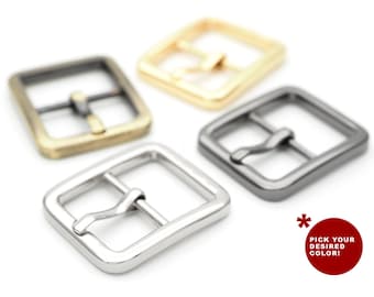 4pack 3/4 inch Tiny Single Prong Belt Buckle Square Center Bar Buckles Leather Craft Accessories #3110