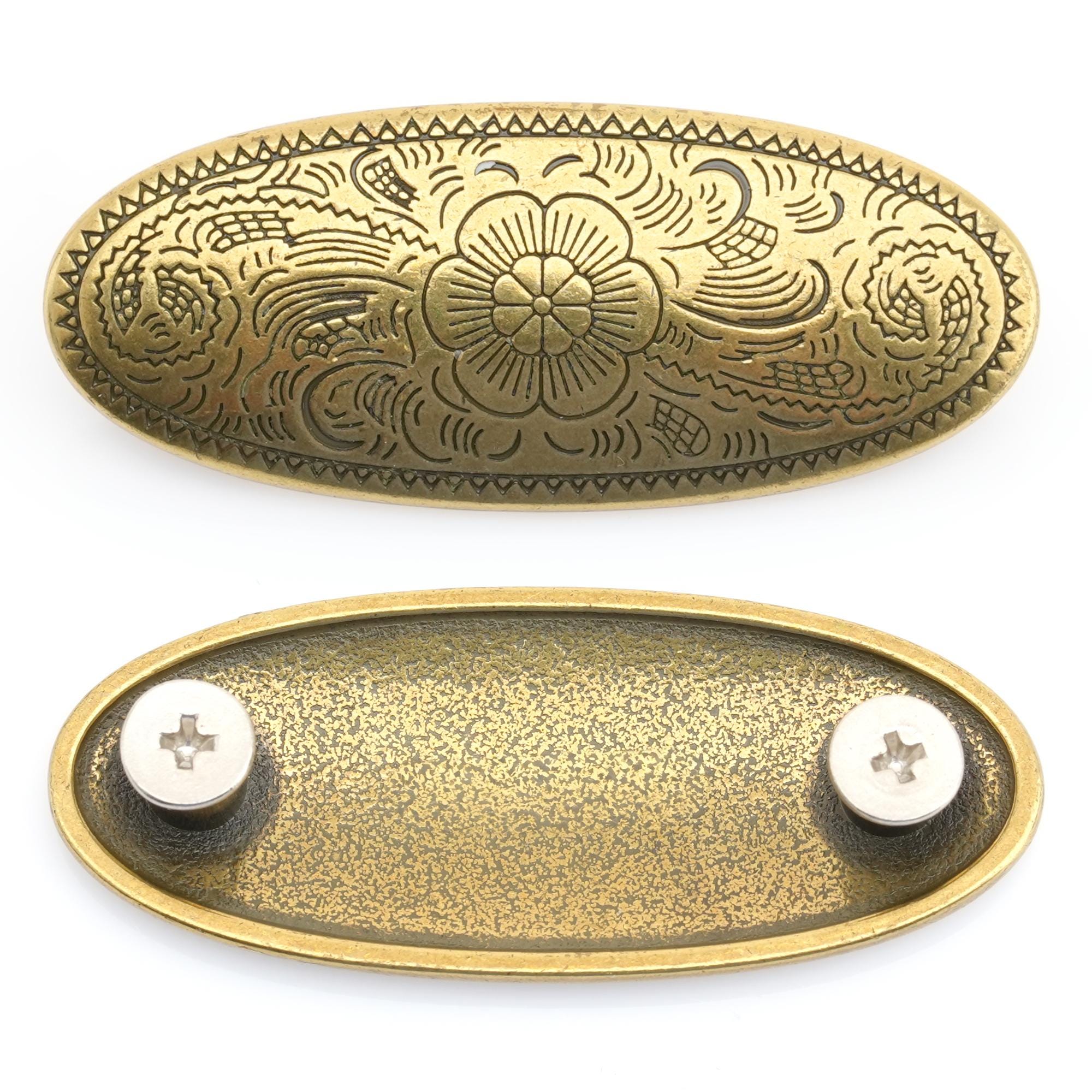 10X Bright Silver Flower Engraved Leathercraft Belt Wallet Saddle Concho Decor E - Foto 2