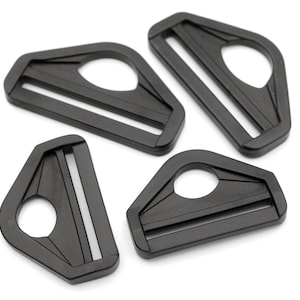 Triangle Ring Buckles Strap Connector Plastic Bar Slide Quality Craft Purse Bag Loops 6 pcs JL37