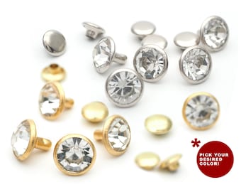 Crystal Rhinestone Rivets, DIY Clothing Decoration, 50 Sets