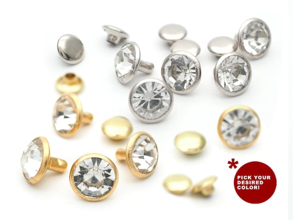 Crystal Rhinestone Rivets, DIY Clothing Decoration, 50 Sets