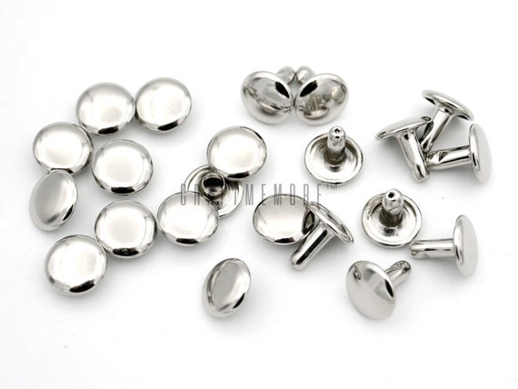 Pack of 100 Hollow Rivets for Leather, Decorative Rivets, Leather Rivets,  Old Brass, Silver, Gold, Gunmetal, Rivets, Double Cap Double Head 6 Mm, 8  Mm, 10 Mm, 12 Mm 